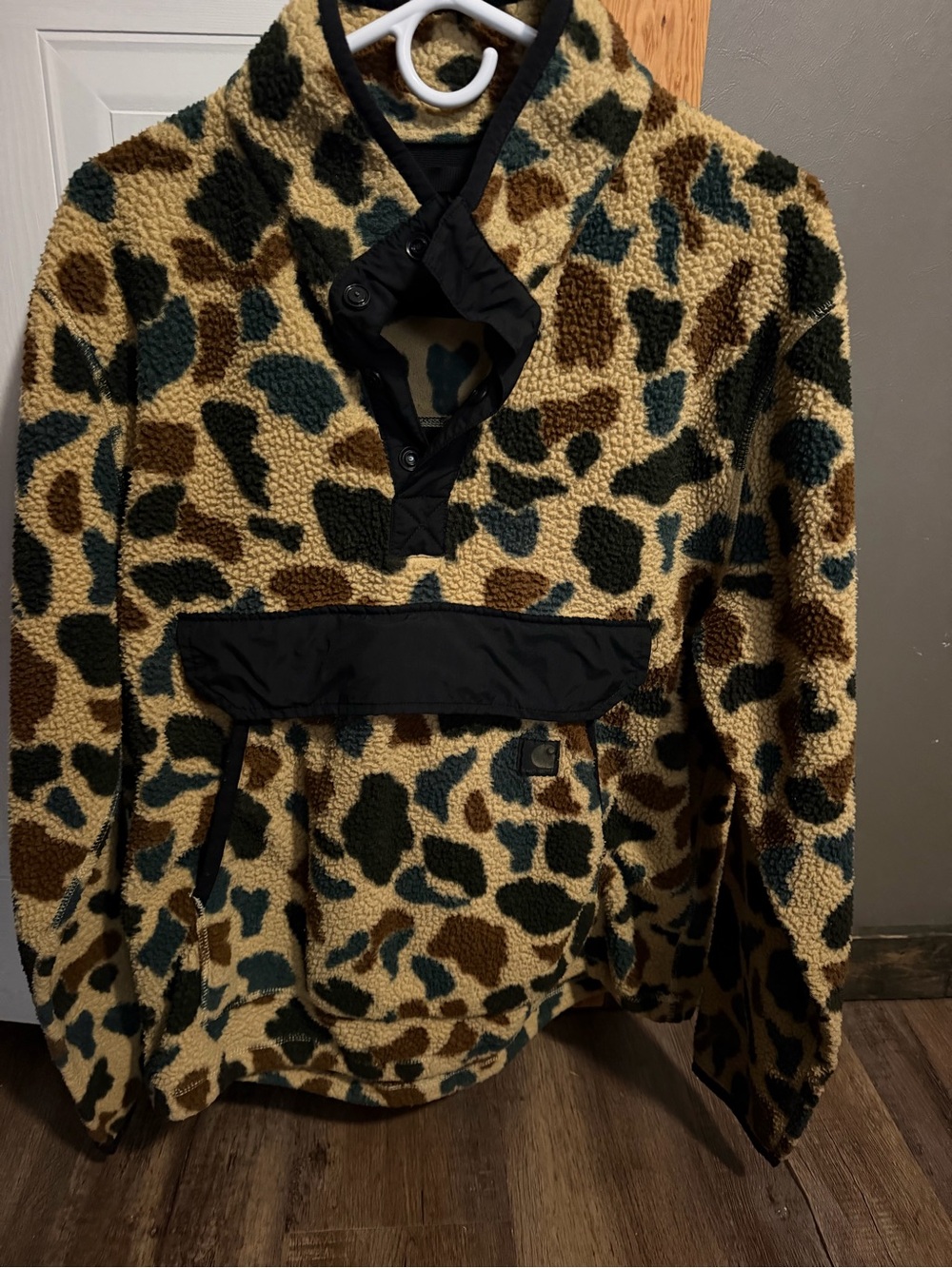 Carhartt Tan Camo Sherpa Pullover with Black Accents